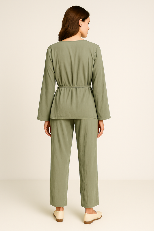 Sanne - Casual Tweedelige Set met Rechte Pijpen