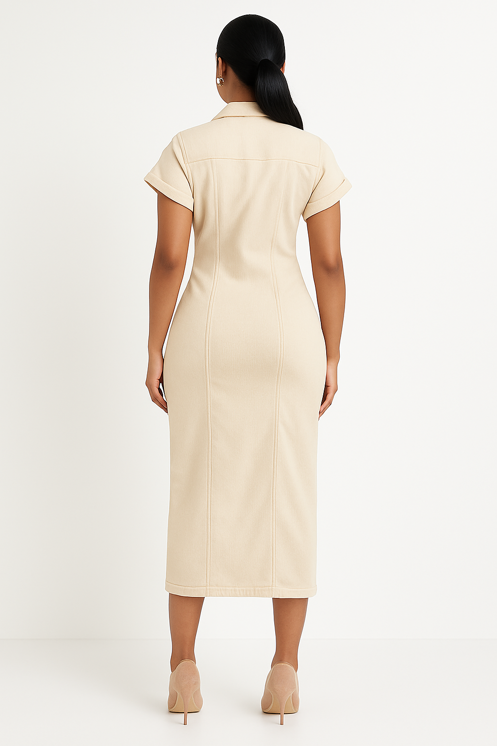 Elaya – Elegante Witte Denim Zomerjurk