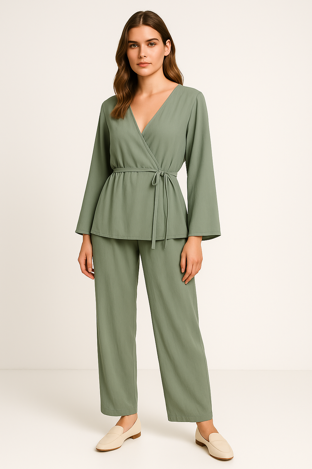 Sanne - Casual Tweedelige Set met Rechte Pijpen