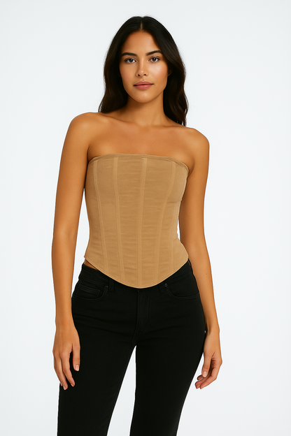 Yara – Sexy Mesh Strapless Zomervest