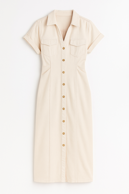 Elaya – Elegante Witte Denim Zomerjurk