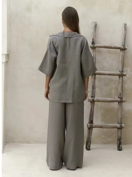 Noa – Comfortabele katoenen zomer set met korte mouwen