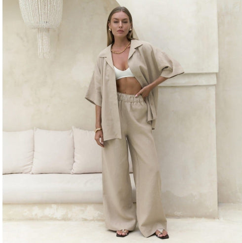 Noa – Comfortabele katoenen zomer set met korte mouwen